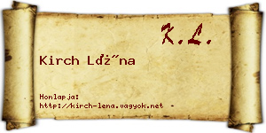 Kirch Léna névjegykártya